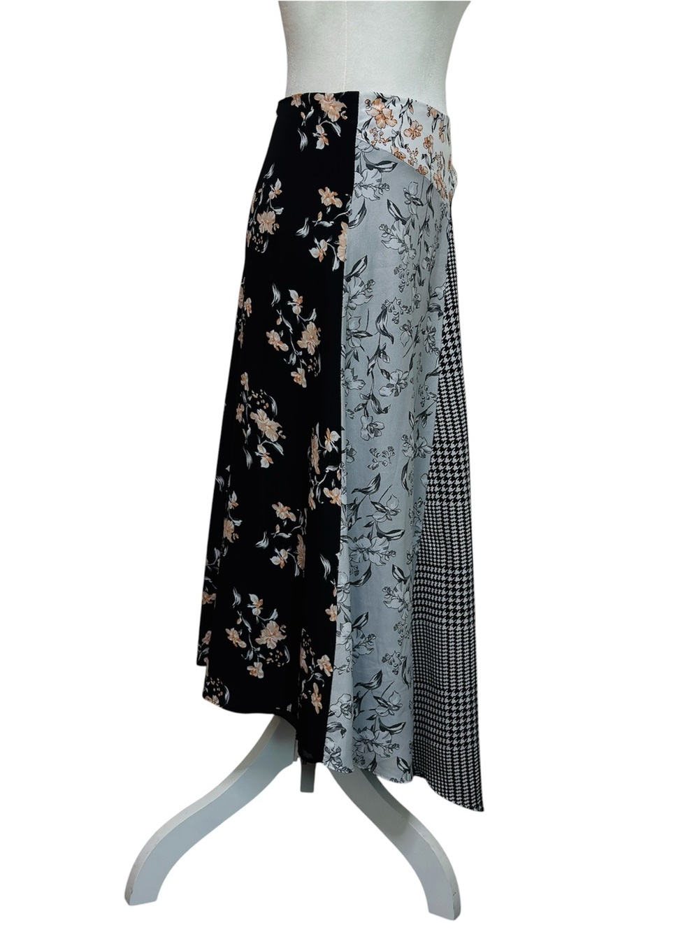 Calvin Klein Asymmetrical Patchwork Midi Skirt - Picture 2 of 6